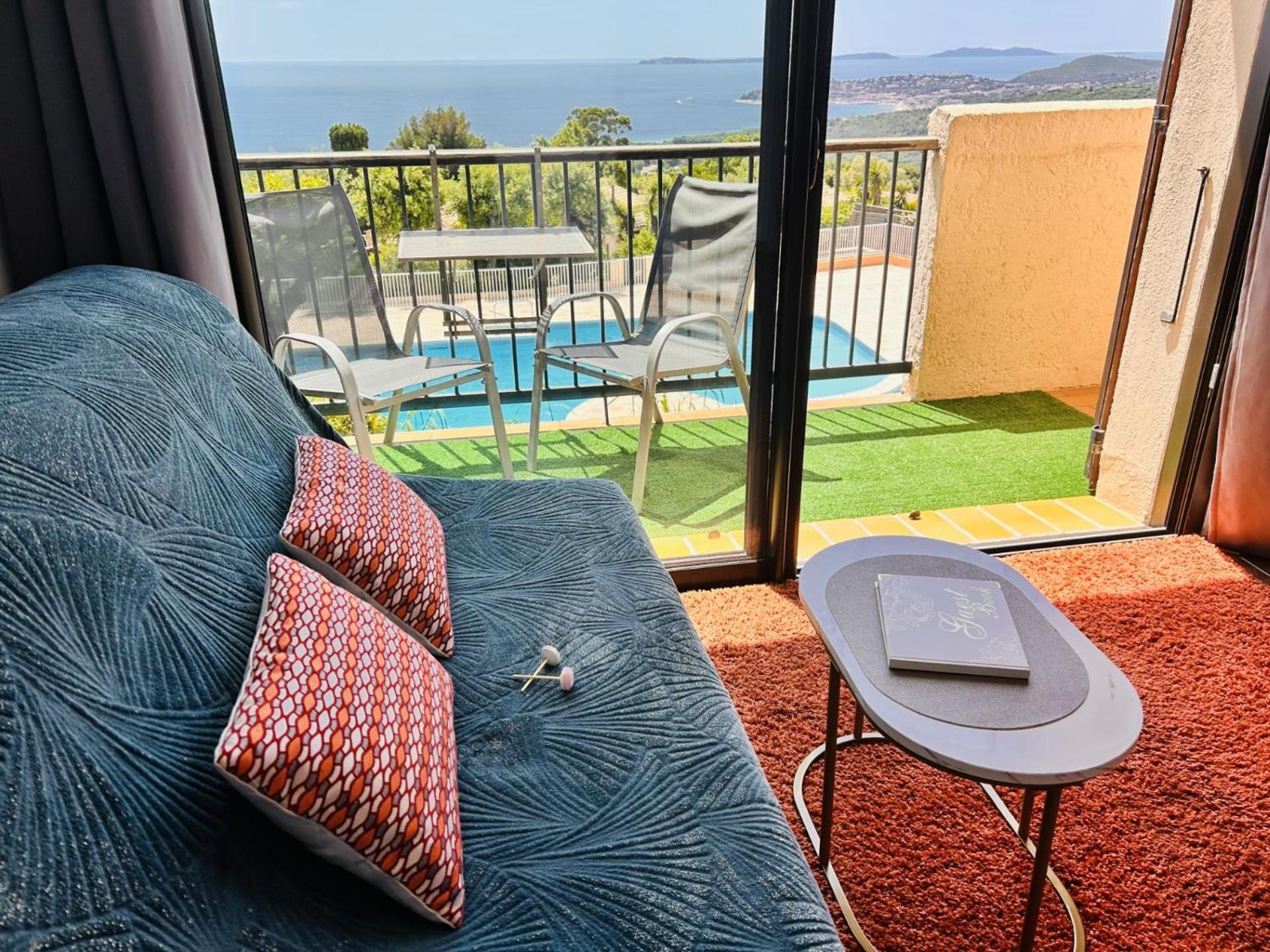 Studio Pool House Vue Mer Panoramique Amazing Sea View Wifi Linge Linen Inclut Aircondition 라크루아발메르 외부 사진